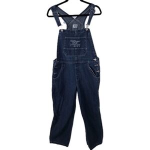 BUM Equipment Blue Denim Bib‎ Overalls Womens L Workwear Farm Chore Y2K